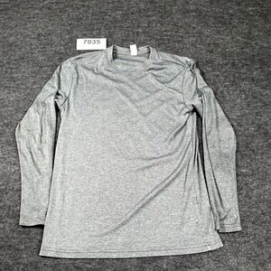 BAW Athletic Wear Shirt Mens Small Gray Crew Neck Long Sleeve Performance Casual